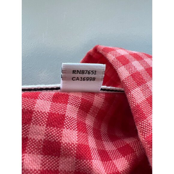 Lacoste Shirt Size Large Regular Fit Button Front Long Sleeve Gingham Cotton Red - Picture 5 of 9